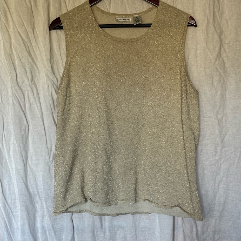 Vintage Laura Ashley Metallic Knit Top - Gold